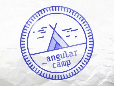 Angular Camp logo application badge branding flat illustration logo logotype seal vector