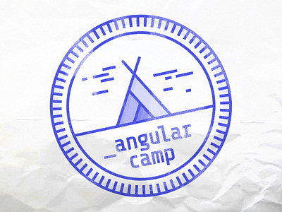 Angular Camp logo application badge branding flat illustration logo logotype seal vector