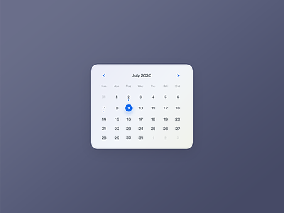Calendar | UI Component adobe xd calendar calendar ui components ios minimalist uiux