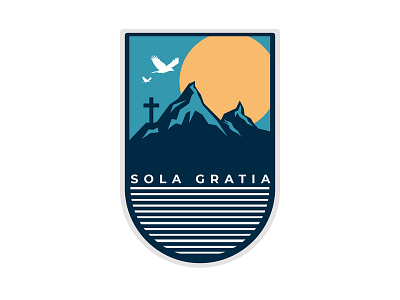 Sola Gratia church design illustration logo