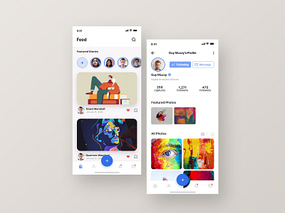 Social Feed | Press "L" if you like this one! adobe xd minimalist mobile app mobile app design profile page social app social app ui social media uiux userinterface