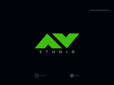 AV STUDIO Logo brand branddesign brandmark company design identity logo design logodesign logomark logotype minimal monogram music studio vector wordmark