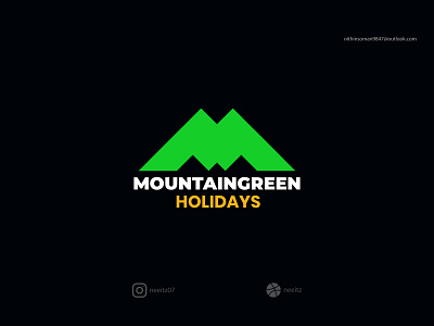 Mountain Green Holidays-Logo Design branding brandmark design green holidays icon identity logo logochallenge logomark minimal mountain resort visualidenitity