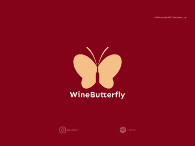 Wine Butterfly Logo branding brandmark butterfly design icon identity logo logo design logomark minimal visualidentity wine