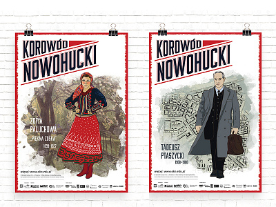 Korowód Nowohucki heritage history illustration poster