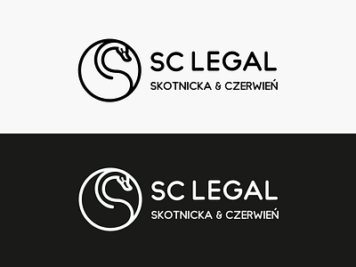 logotype for SC LEGAL lawyer logotype swan