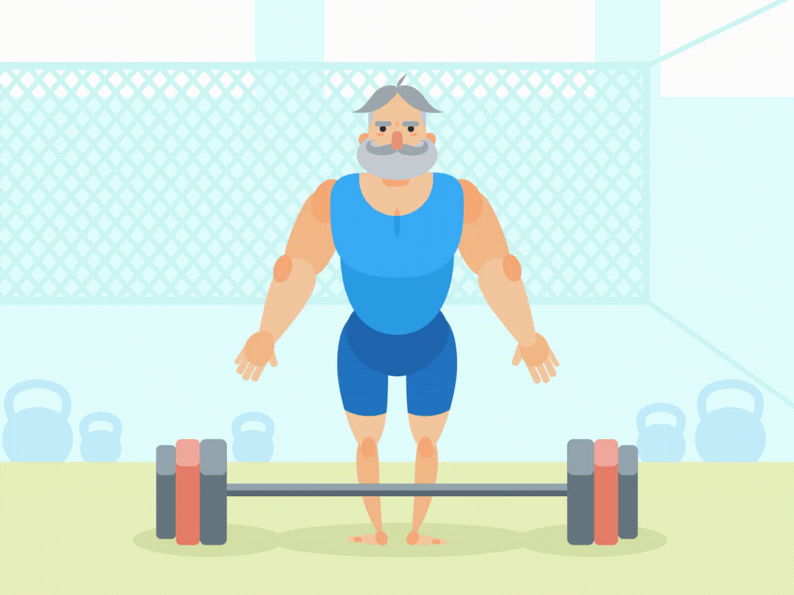 Weightlifter 🏋️ Character animation ae after effects animation character character animation dribbble graphic design illustration motion graphics sport ui uidesign vector weightlifter