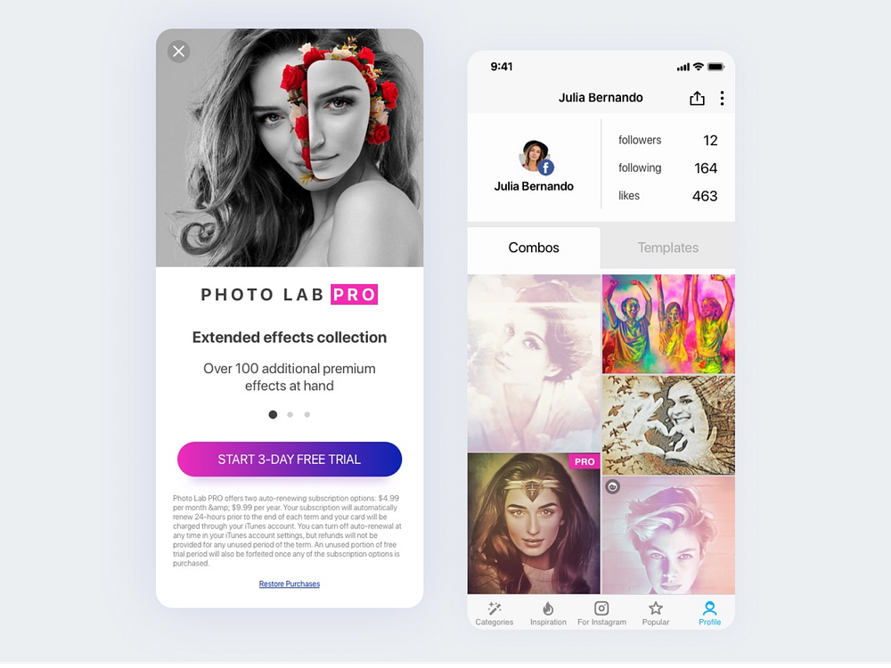 Redesign Photo Lab app by Ekaterina Меledina on Dribbble