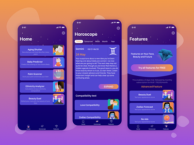 Fortunetelling app app design illustration ios ui uidesign uxdesign vector