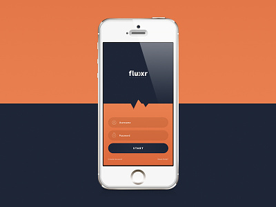 Fluxr® Mobile App - Login Screen app design fitness gradient interface minimal mobile music navigation responsive ui ux