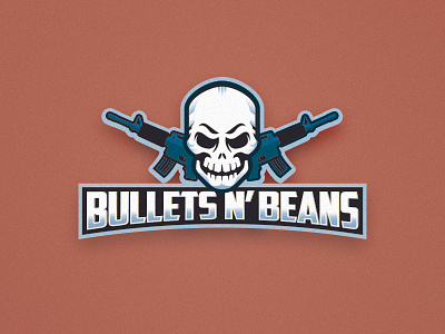 Bullets N' Beans - Logo branding color design gradient graphic gun icon illustration logo skull sports vector