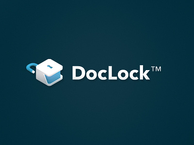DocLock™ - Logo branding color gradient illustration isometric logo ui ux vector