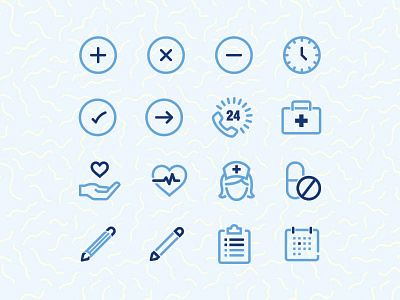 Medical Icon Set app daily challenge flat health icon icons logo medical mobile ui ux vector