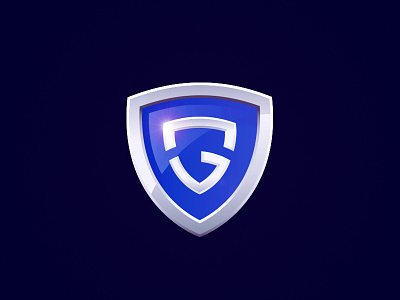 G-Shield badge blue branding design gradient icon illustration lettering logo shield shiny vector