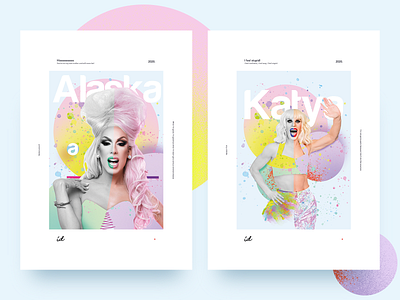Alaska vs Katya design drag race gradient gradients graphicdesign pastel pastel colors poster poster art print print design