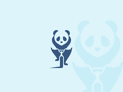 Panda Bike animal bicycle bike design flat fun graphic logo nature outdoor panda