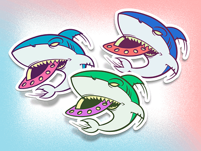 Space Shark stickers