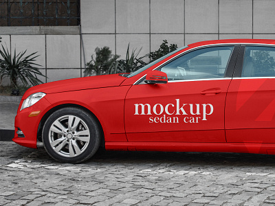 Free Sedan Car PSD MockUp in 4k