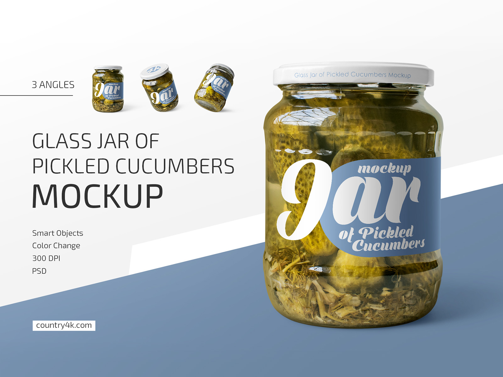 Download Glass Jar of Pickled Cucumbers Mockup Set by Country4k on Dribbble