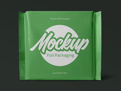 Free Foil Pack MockUp PSD in 4k candy dessert fast food foil food free freebie mockup pack package packaging product