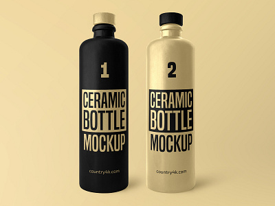 Free Ceramic Bottle MockUp