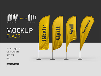 Feather Flags Mockup Set