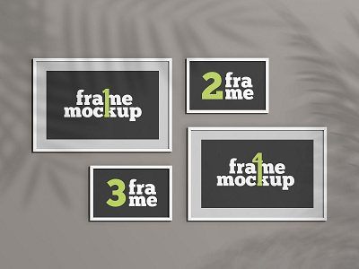 Free Set of Gallery Frames Mockup decoration free freebie gallery minimal mockup palm photo frame picture presentation shadow wall