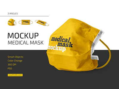 Download Medical Mask Designs Themes Templates And Downloadable Graphic Elements On Dribbble PSD Mockup Templates