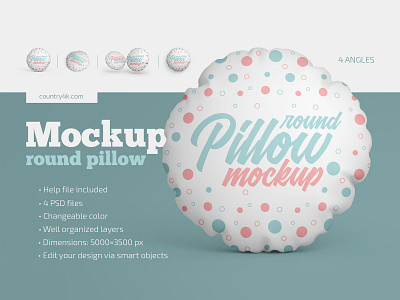 Round Pillow Mockup Set