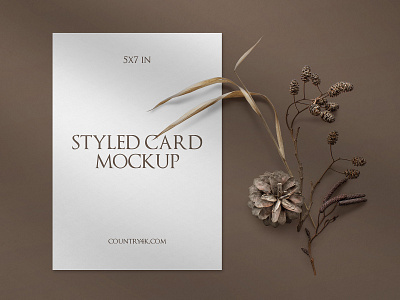 Free Styled Card Mockup floral flyer free freebie invitation card invite minimal mockup nature paper poster wedding