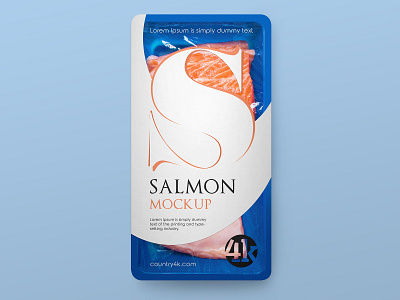 Free Tray with Fish Mockup container film fish free freebie fresh label mockup plastic product salmon tray