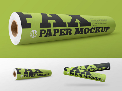 2 Free Matte Fax Paper Roll Mockups accessory document fax free freebie mockup office paper print roll stationery tube