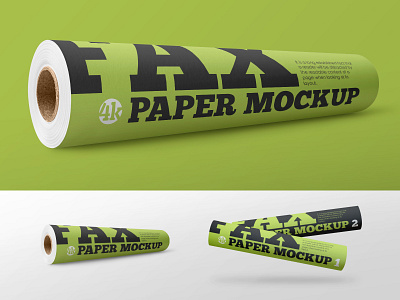 2 Free Matte Fax Paper Roll Mockups