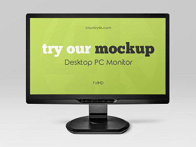 2 Free Desktop PC Monitor Mockups electronic free freebie full hd mockup monitor multimedia screen technology tv web website