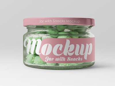 Free Jar with Snacks Mockup candy food free freebie glass jar mockup nut packaging snack vegetable wasabi