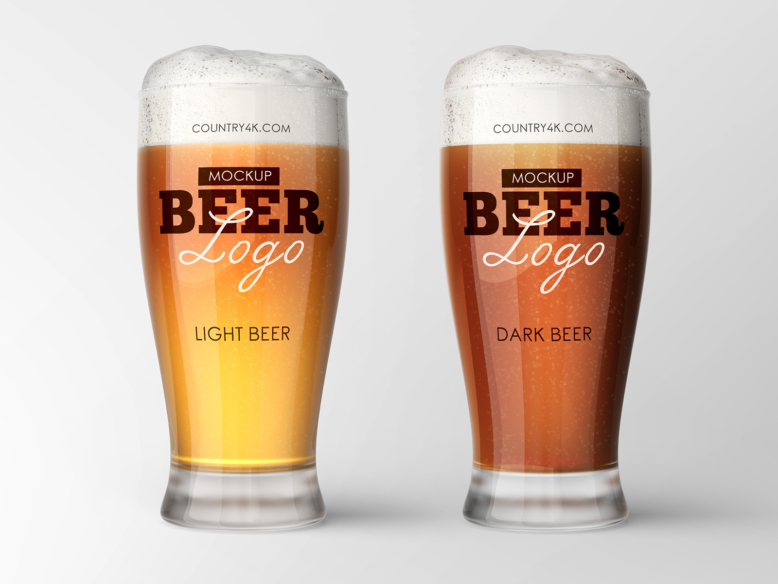 Free Beer Glass Mockup by Country4k on Dribbble