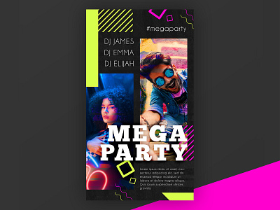 Free Mega Party Instagram Story PSD Template