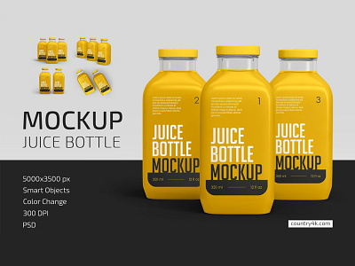 Juice Bottle Mockup Set