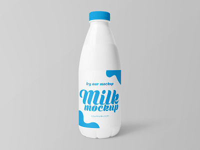 3 Free Plastic Milk Bottle Mockups bottle container drink food free freebie kefir label milk mockup mockups yogurt