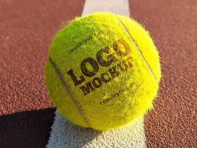 Free Tennis Ball Logo Mockup ball branding court free freebie game logo mockup outdoor slogan sport tennis
