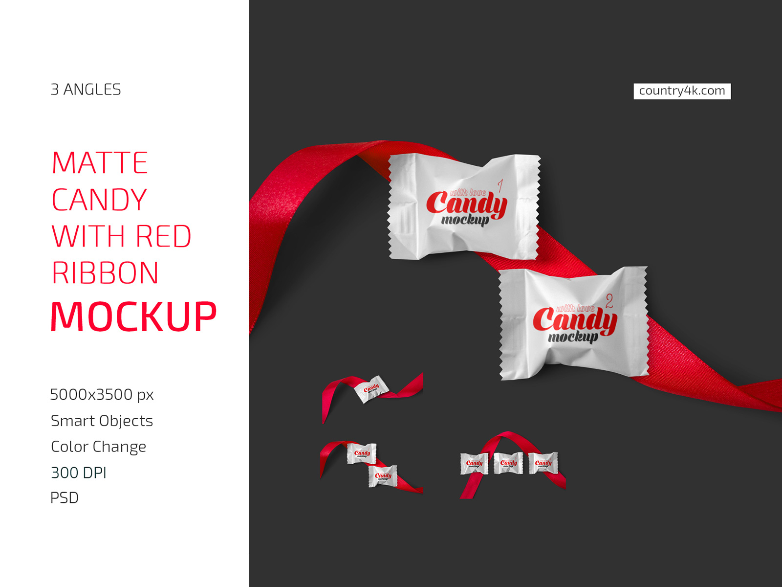 Download Matte Candy With Red Ribbon Mockup Set By Country4k On Dribbble