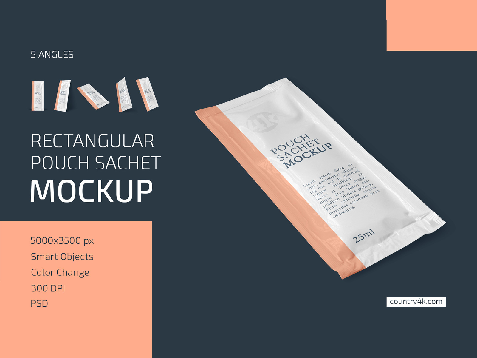 Rectangular Pouch Sachet Mockup Set by Country4k on Dribbble