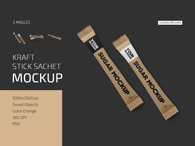 Download Kraft Stick Sachet Mockup Set By Country4k On Dribbble