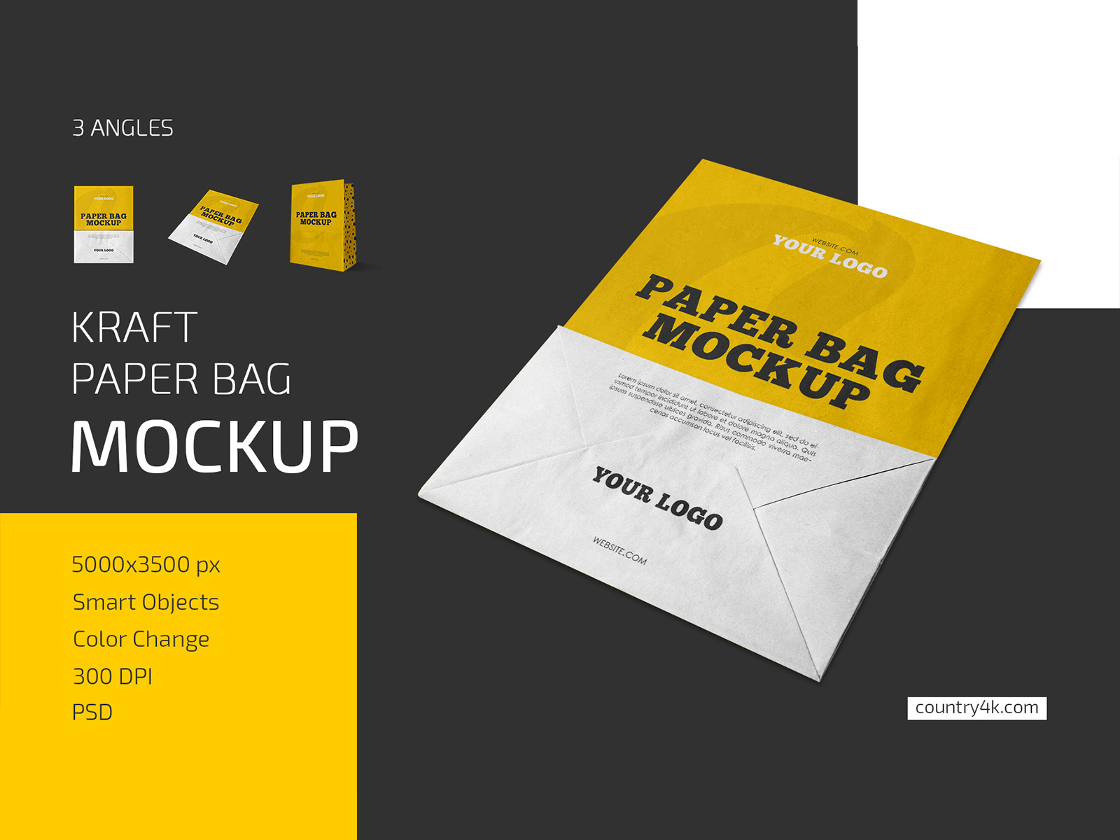 Download Kraft Paper Bag Mockup Set By Country4k On Dribbble