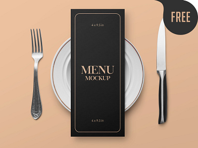 Free Restaurant Menu Card Mockup cafe card flyer food free freebie invite menu mockup paper plate restaurant