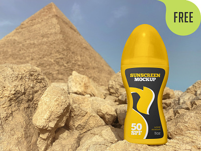2 Free Spray Bottle Sunscreen Mockups body bottle branding care cosmetic free freebie mockup packaging pyramid spray sunscreen