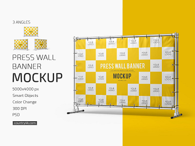 Download Press Wall Banner Mockup Set By Country4k On Dribbble