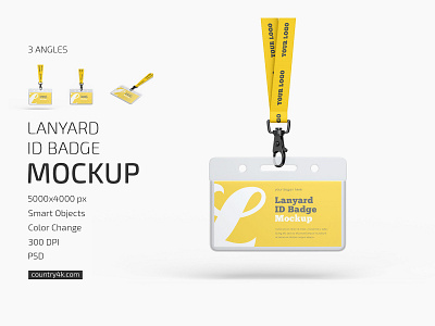 Lanyard ID Badge Mockup Set badge branding business company corporate id card identity logo mockup mockups office stationery