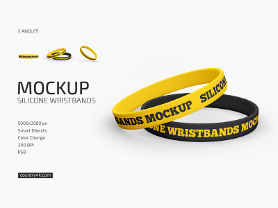 Download Silicone Wristbands Mockup Set By Country4k On Dribbble