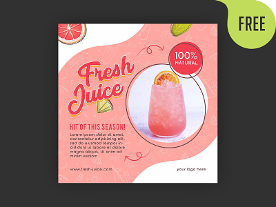 Free Fresh Juice Instagram Post Template